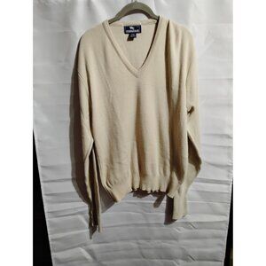 STEEPLECHASE GOLF SWEATER LGT WEIGT, BEIGE, LARGE 100% DUPONT ACRYLIC   SS-01202